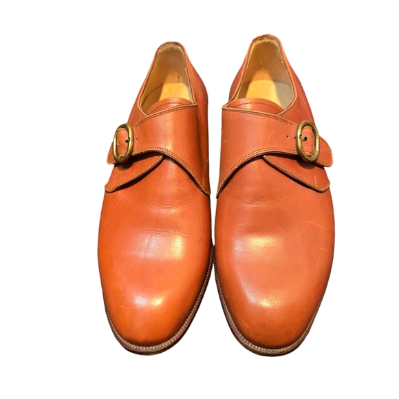Italian Leather Single Buckle Monkstrap Show Brown Tan Men's Size 42 Ducale US 9